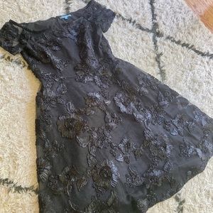 Antonio Melani Black Cocktail dress with Ribbon Embroidery size 12